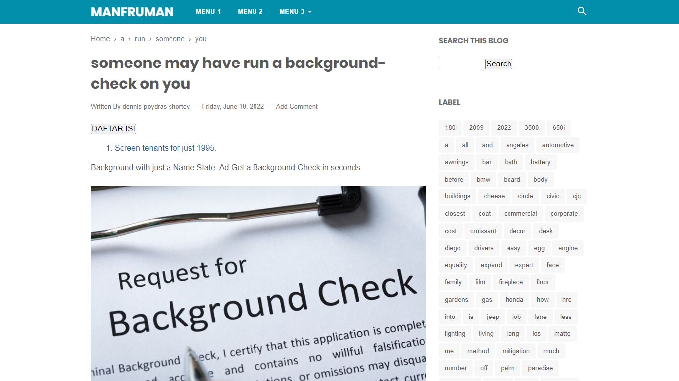 someone may have run a background-check on you - manfruman
